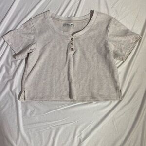 Abrecrombie & Fitch cream waffle top